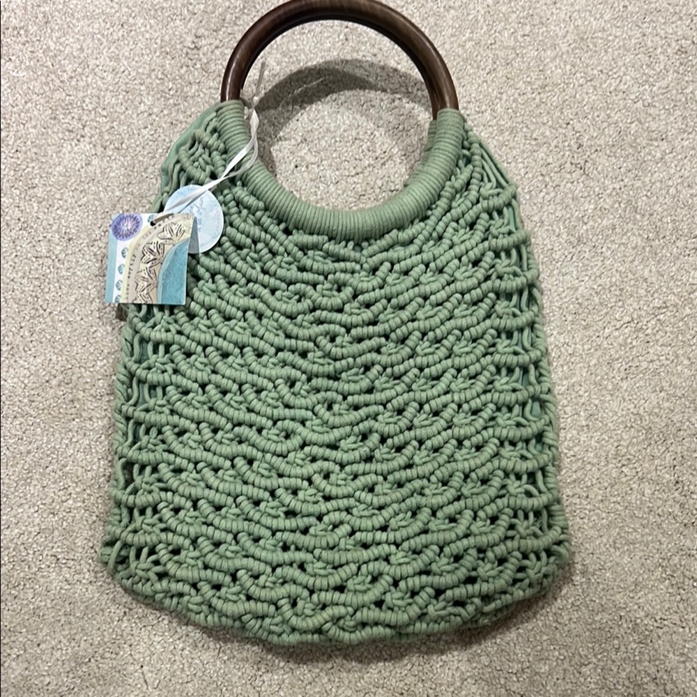 Green Woven Handbag